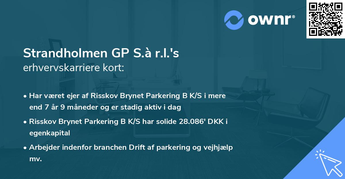Strandholmen GP S.à r.l.'s erhvervskarriere kort