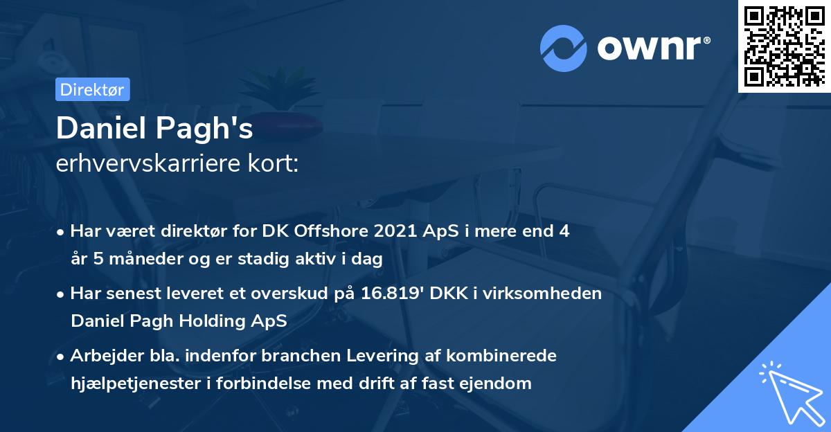 Daniel Pagh's erhvervskarriere kort