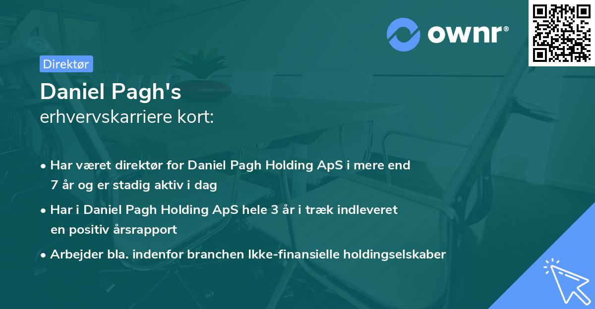 Daniel Pagh's erhvervskarriere kort