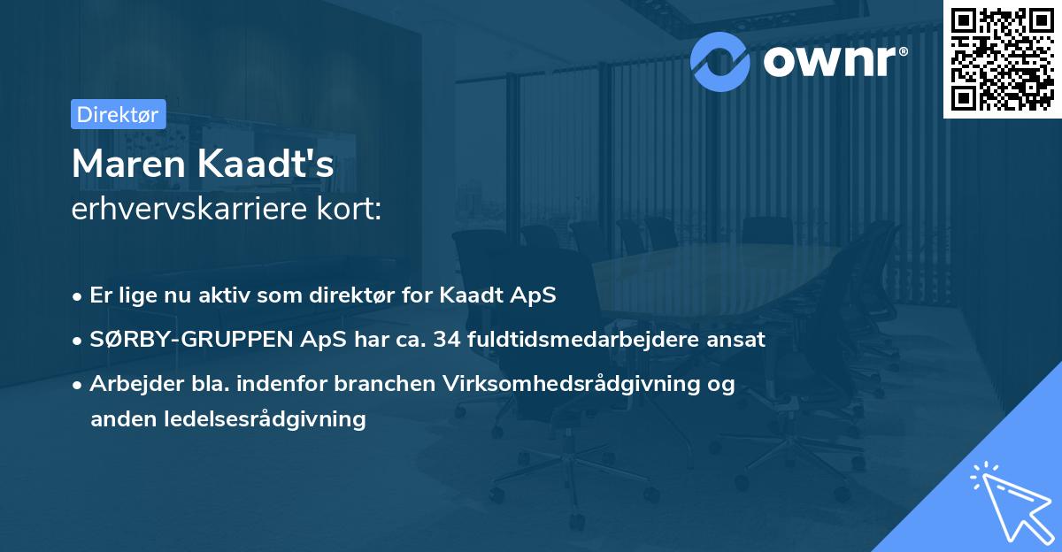 Maren Kaadt's erhvervskarriere kort