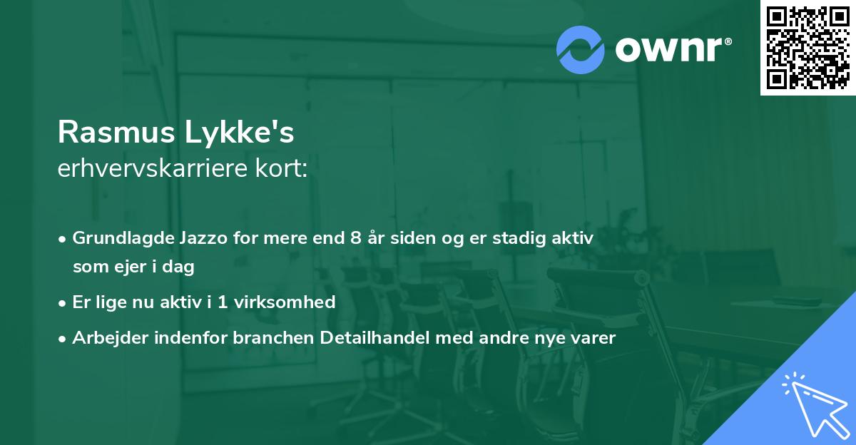 Rasmus Lykke's erhvervskarriere kort
