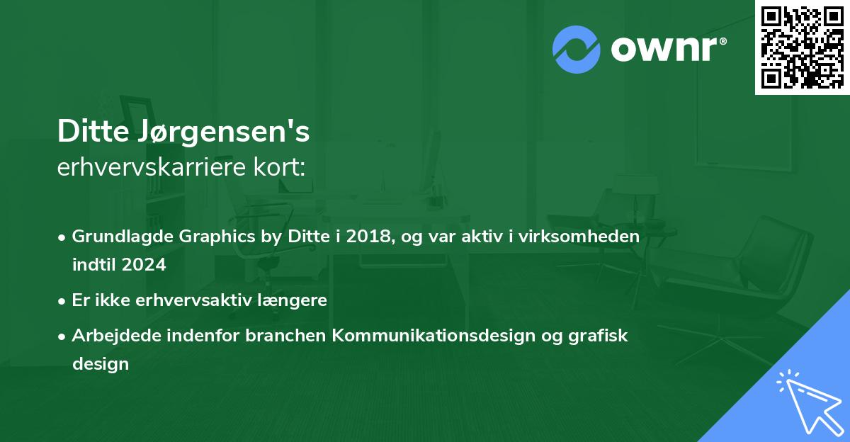 Ditte Jørgensen's erhvervskarriere kort