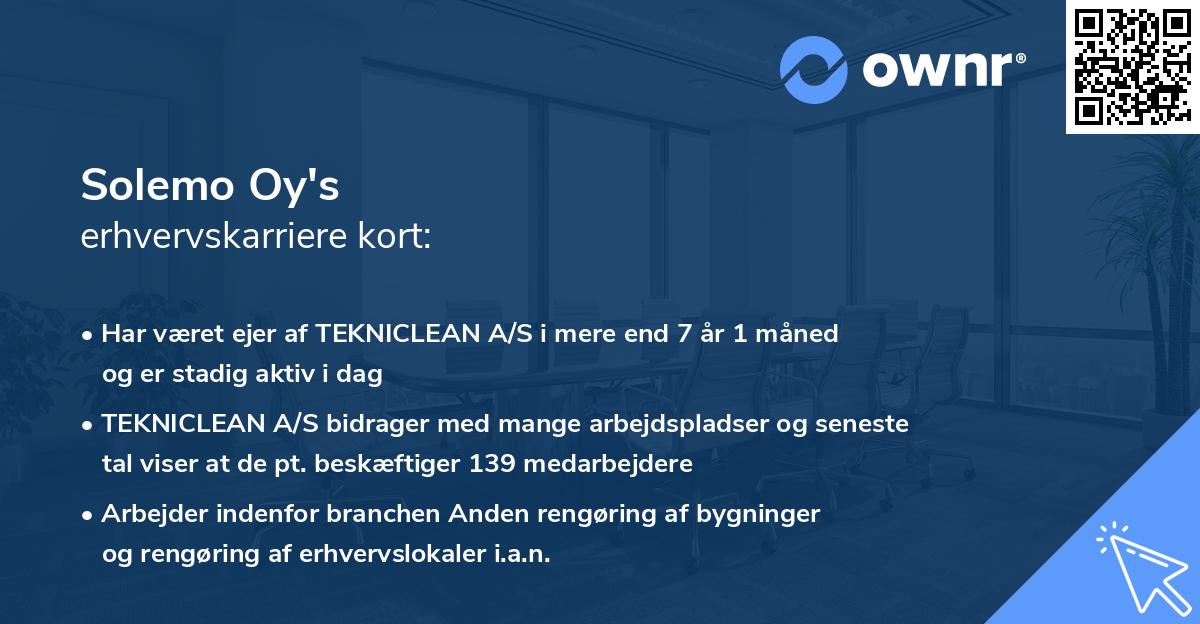 Solemo Oy's erhvervskarriere kort