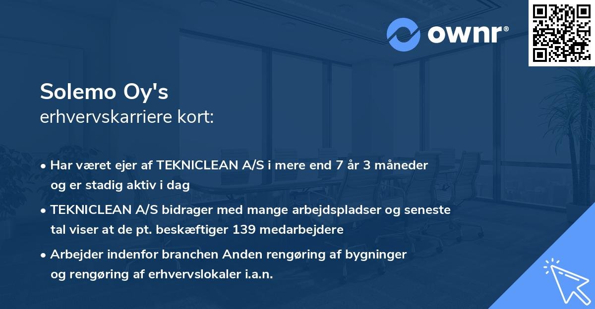 Solemo Oy's erhvervskarriere kort