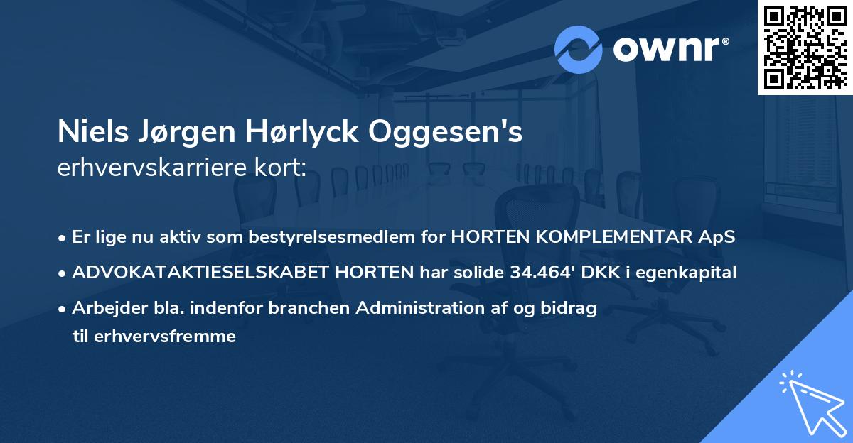 Niels Jørgen Hørlyck Oggesen's erhvervskarriere kort