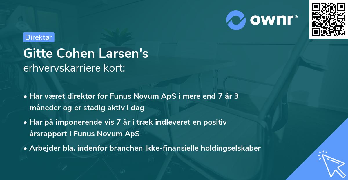 Gitte Cohen Larsen's erhvervskarriere kort