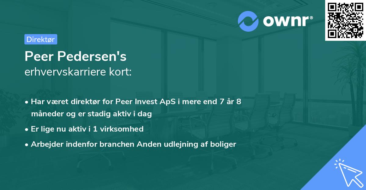 Peer Pedersen's erhvervskarriere kort