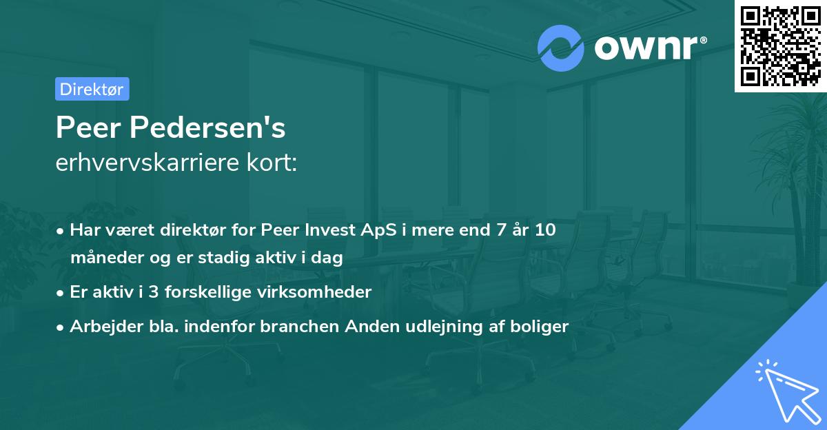 Peer Pedersen's erhvervskarriere kort
