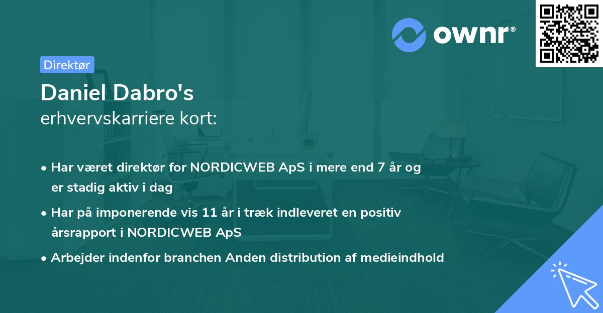 Daniel Dabro's erhvervskarriere kort