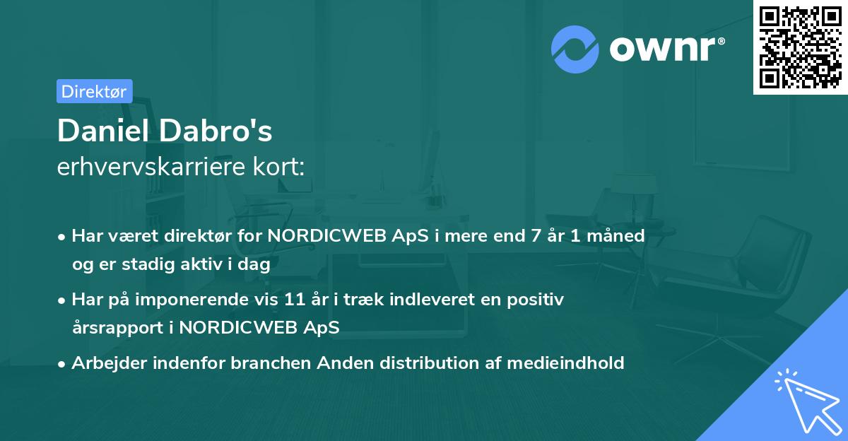 Daniel Dabro's erhvervskarriere kort