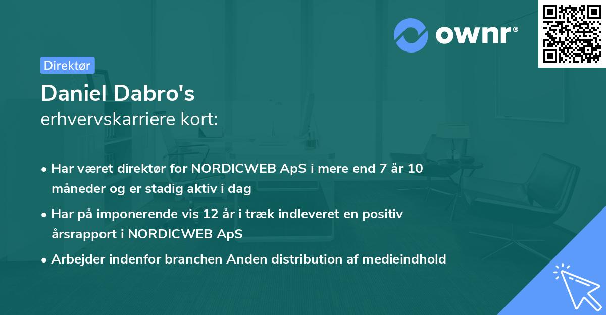 Daniel Dabro's erhvervskarriere kort