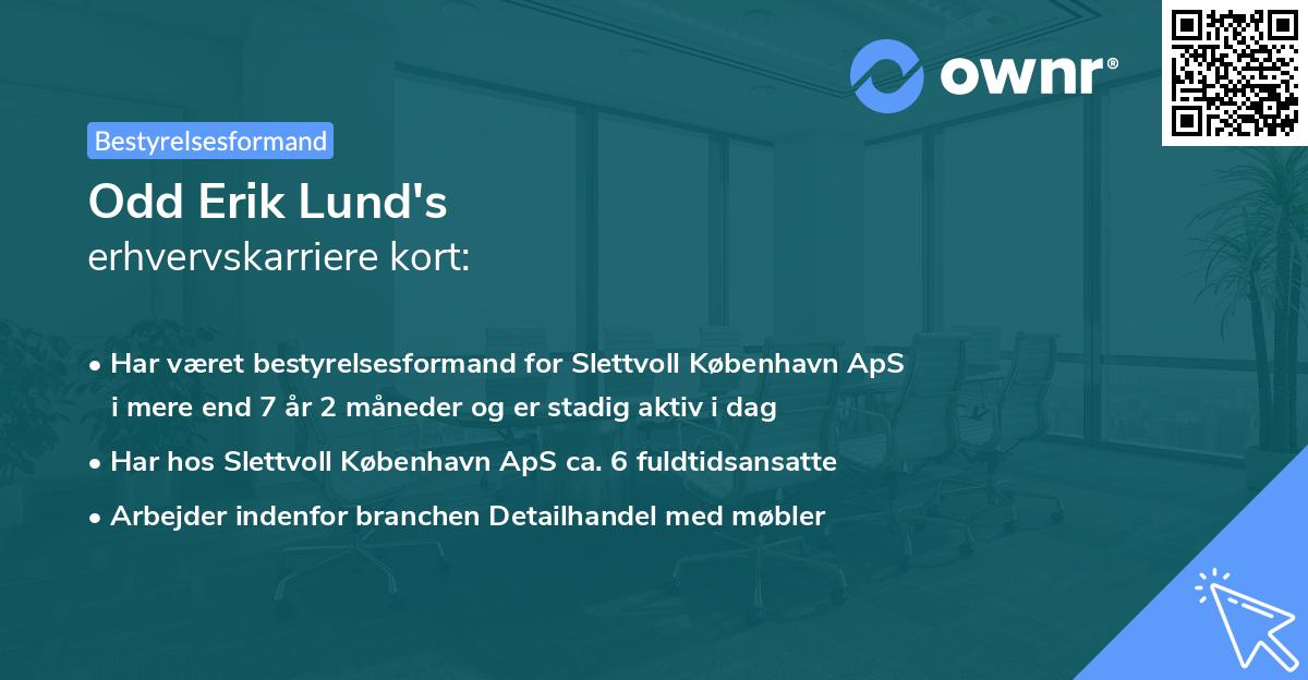 Odd Erik Lund's erhvervskarriere kort