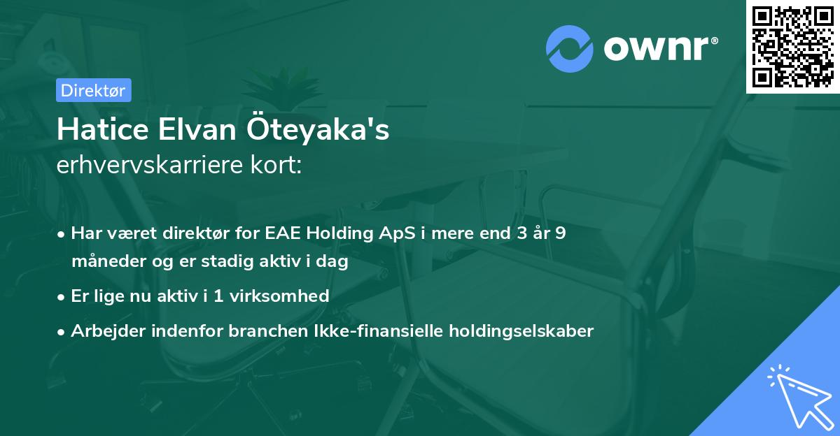 Hatice Elvan Öteyaka's erhvervskarriere kort
