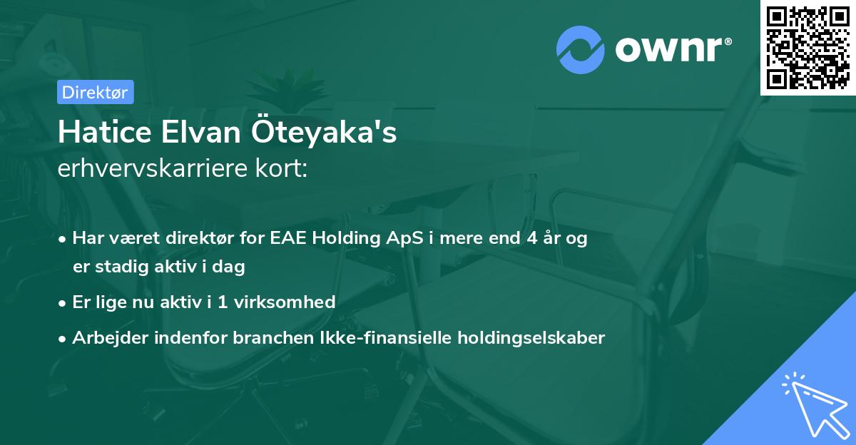Hatice Elvan Öteyaka's erhvervskarriere kort