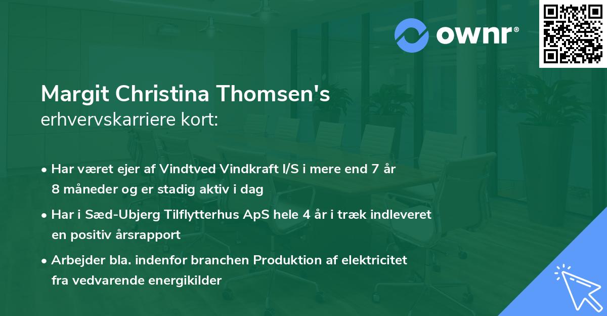 Margit Christina Thomsen's erhvervskarriere kort