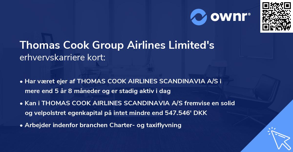 Thomas Cook Group Airlines Limited's erhvervskarriere kort