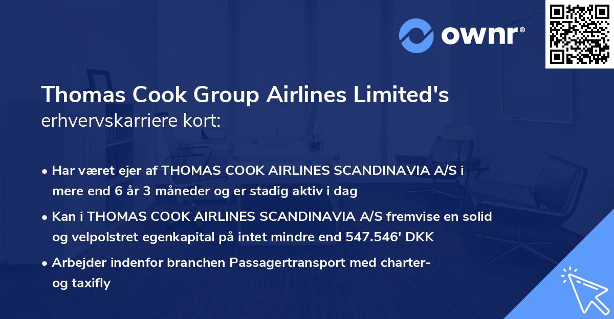 Thomas Cook Group Airlines Limited's erhvervskarriere kort