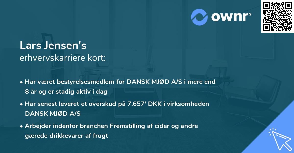 Lars Jensen's erhvervskarriere kort