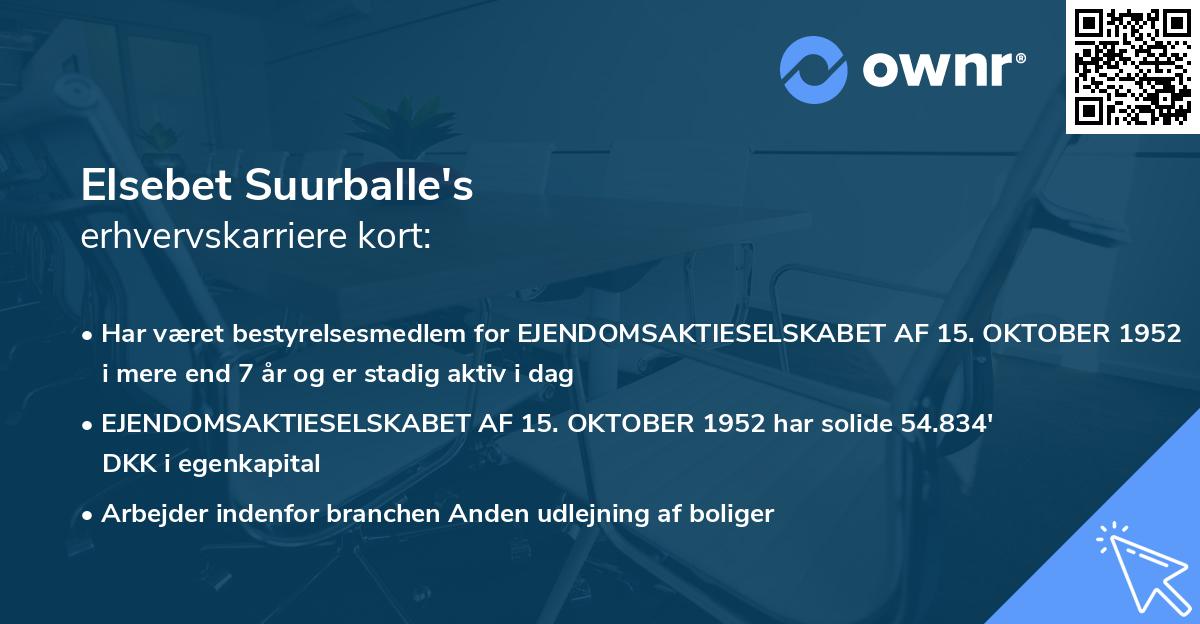 Elsebet Suurballe's erhvervskarriere kort