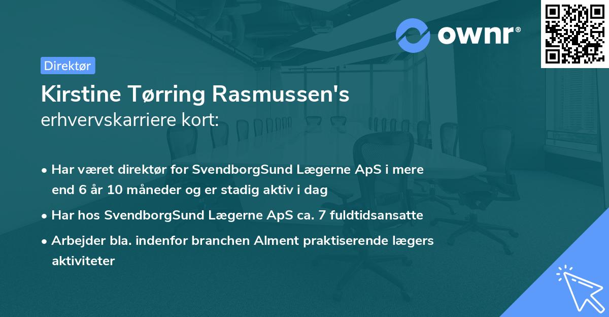 Kirstine Tørring Rasmussen's erhvervskarriere kort
