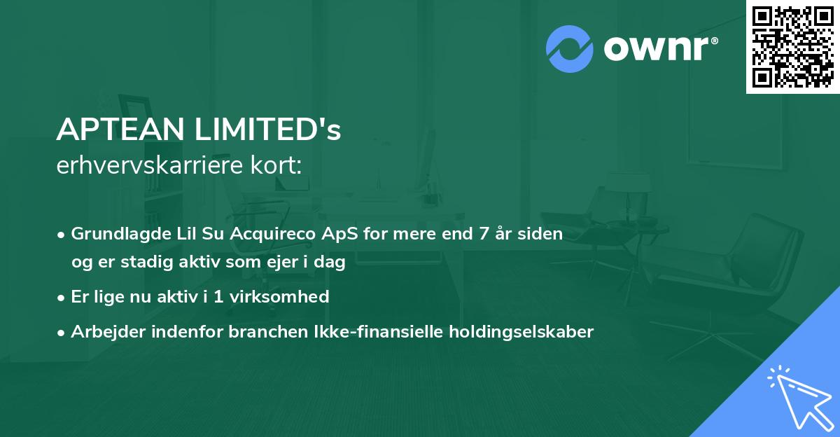 APTEAN LIMITED's erhvervskarriere kort