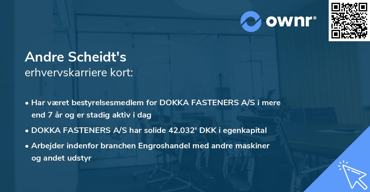 Andre Scheidt's erhvervskarriere kort