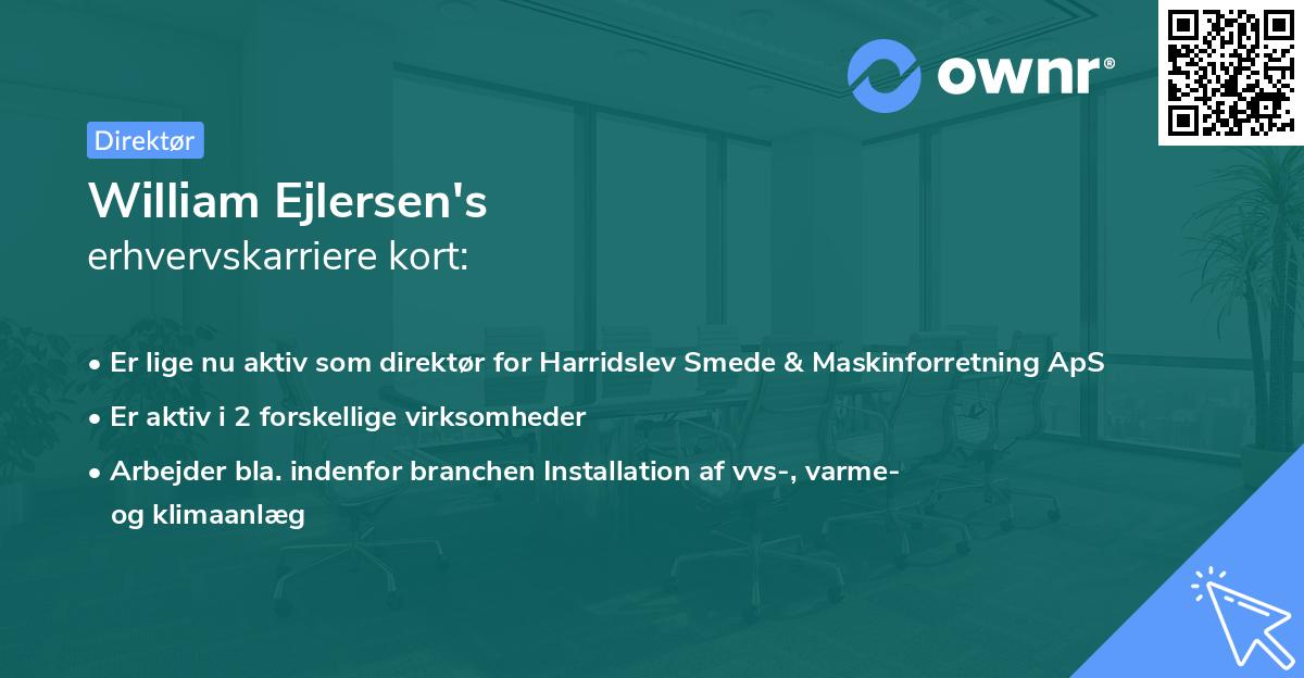 William Ejlersen's erhvervskarriere kort