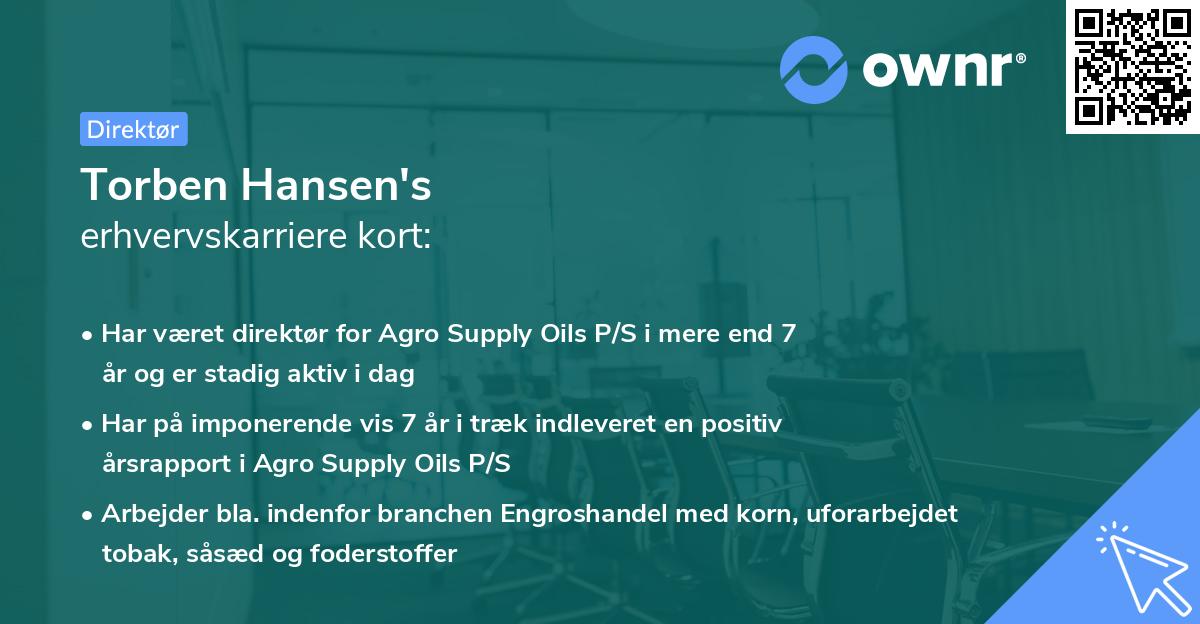 Torben Hansen's erhvervskarriere kort