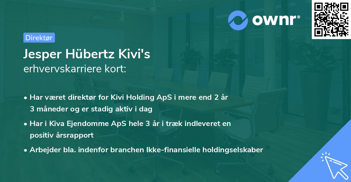 Jesper Hübertz Kivi's erhvervskarriere kort