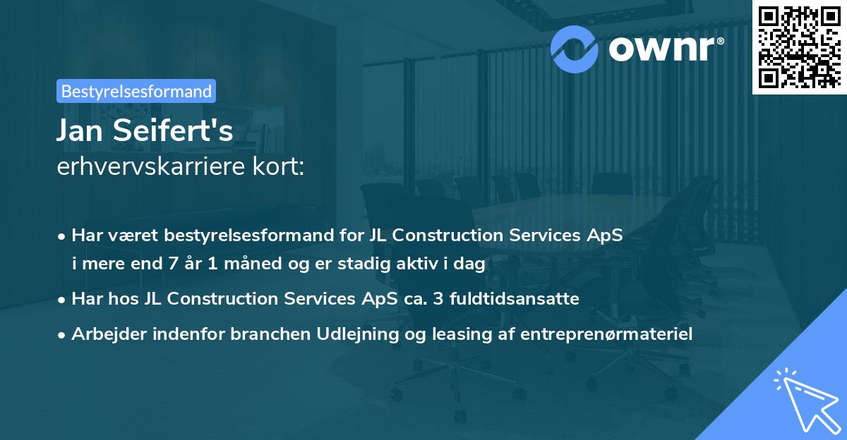 Jan Seifert's erhvervskarriere kort