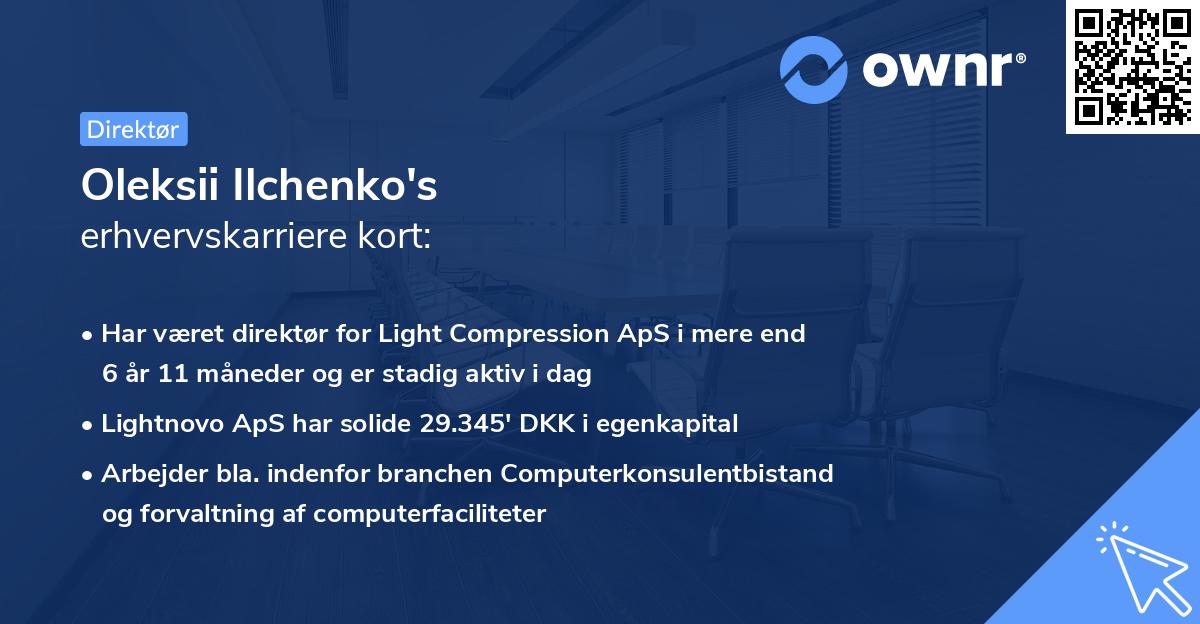 Oleksii Ilchenko's erhvervskarriere kort