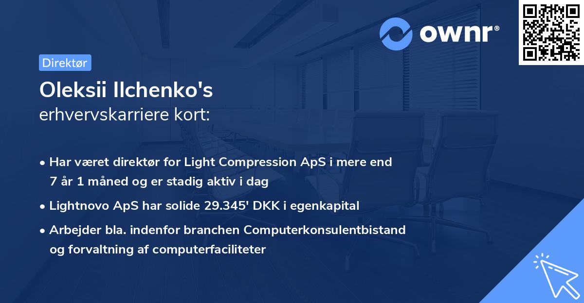 Oleksii Ilchenko's erhvervskarriere kort