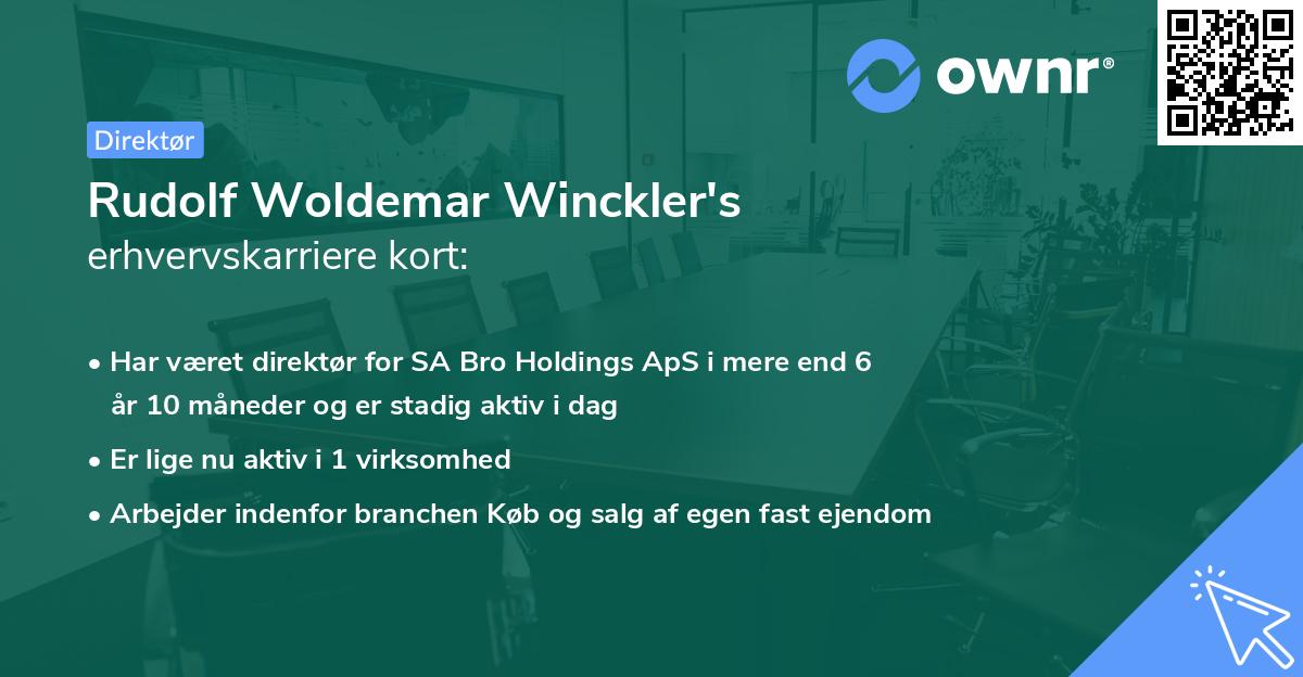 Rudolf Woldemar Winckler's erhvervskarriere kort