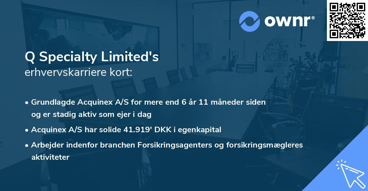 Q Specialty Limited's erhvervskarriere kort