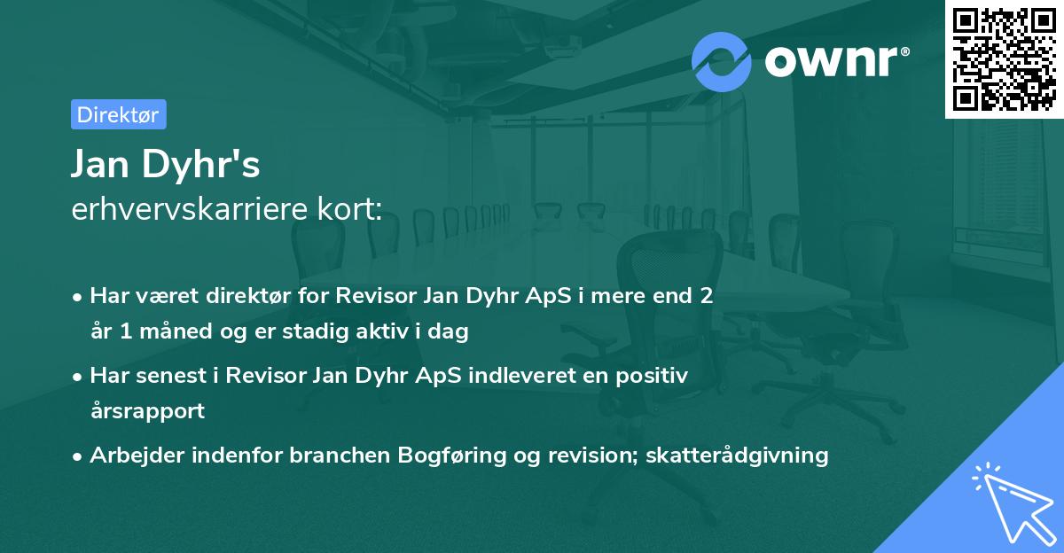 Jan Dyhr's erhvervskarriere kort