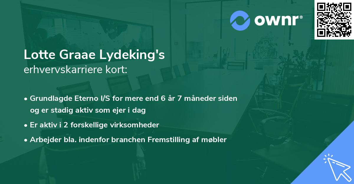 Lotte Graae Lydeking's erhvervskarriere kort
