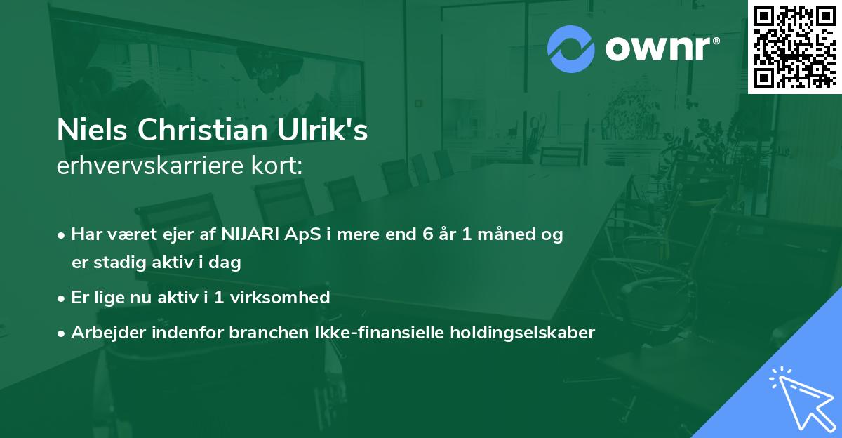 Niels Christian Ulrik's erhvervskarriere kort