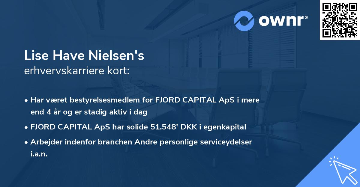 Lise Have Nielsen's erhvervskarriere kort