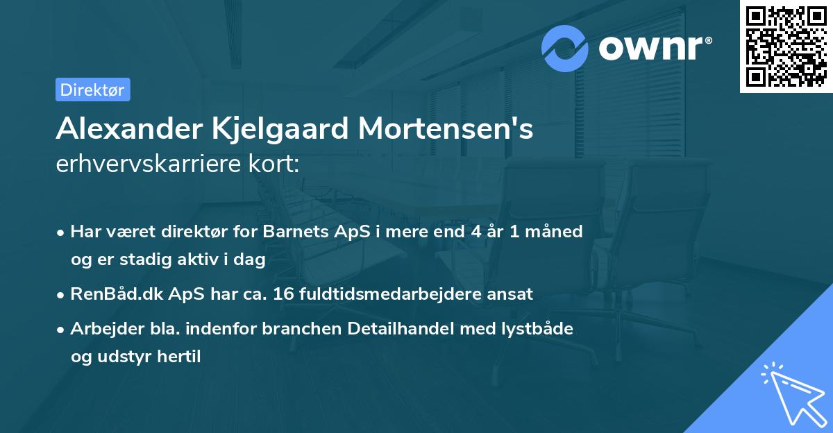 Alexander Kjelgaard Mortensen's erhvervskarriere kort