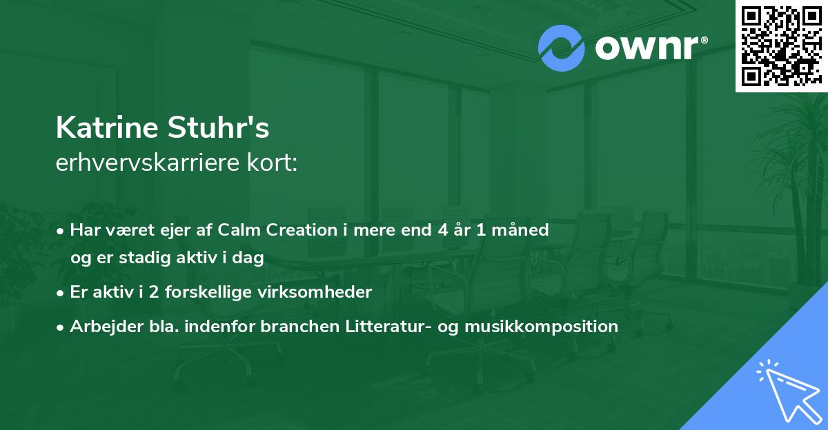 Katrine Stuhr's erhvervskarriere kort