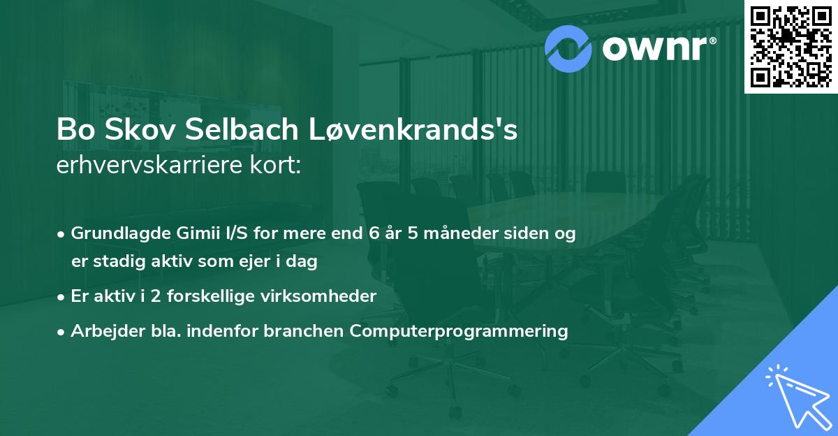 Bo Skov Selbach Løvenkrands's erhvervskarriere kort