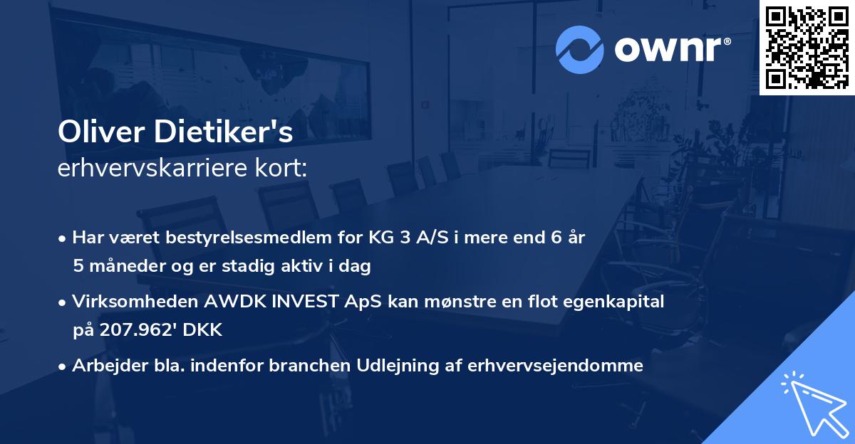 Oliver Dietiker's erhvervskarriere kort