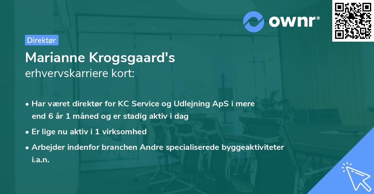 Marianne Krogsgaard's erhvervskarriere kort