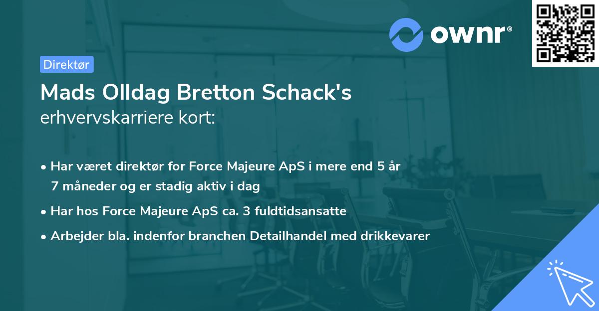 Mads Olldag Bretton Schack's erhvervskarriere kort