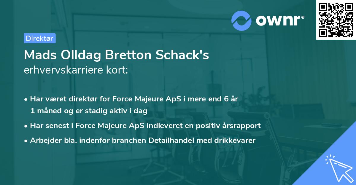Mads Olldag Bretton Schack's erhvervskarriere kort