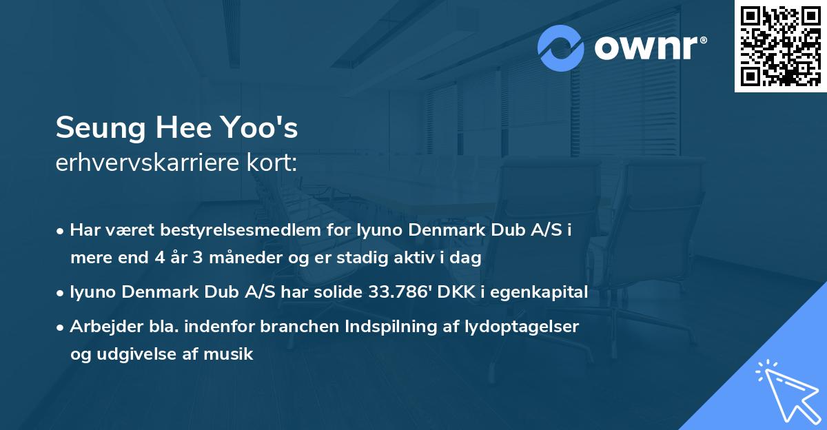 Seung Hee Yoo's erhvervskarriere kort