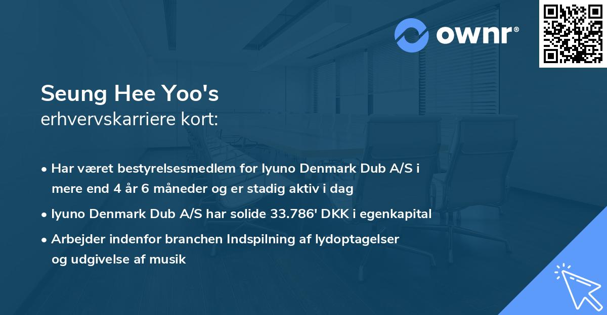 Seung Hee Yoo's erhvervskarriere kort