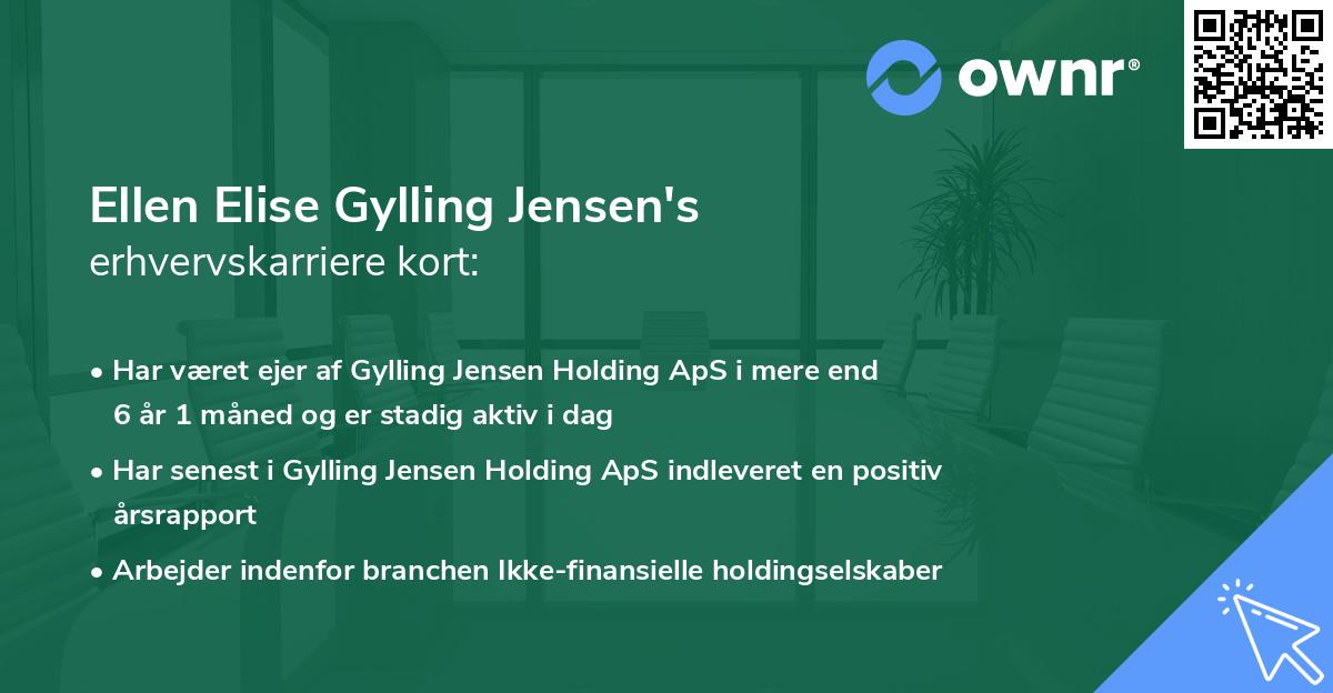 Ellen Elise Gylling Jensen's erhvervskarriere kort