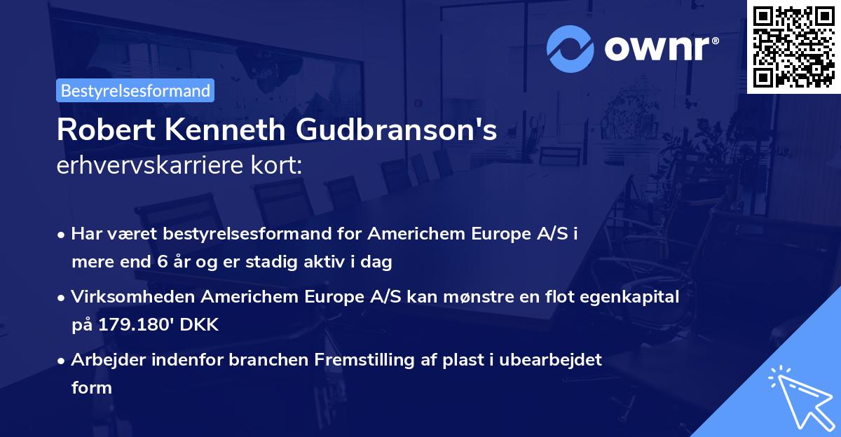 Robert Kenneth Gudbranson's erhvervskarriere kort