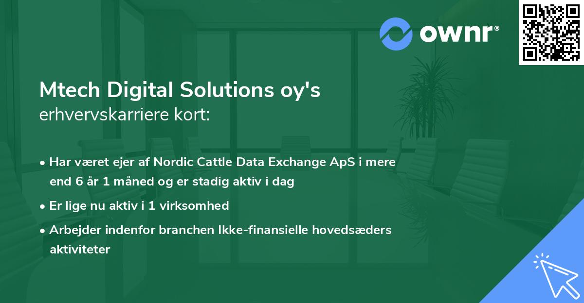 Mtech Digital Solutions oy's erhvervskarriere kort